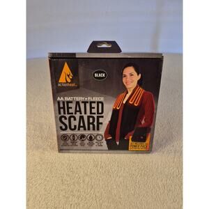 NEW ActionHeat AA Battery Heated Fleece Scarf with Pockets Black NIB W/ Remote